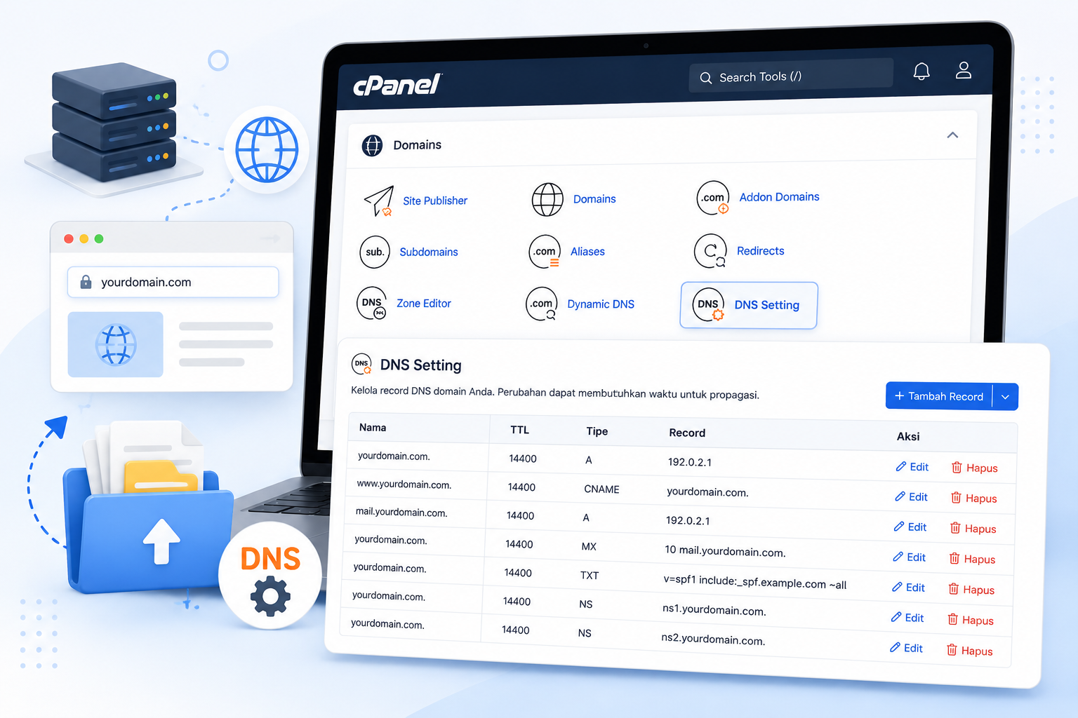 Panduan Lengkap Setting DNS di cPanel untuk Mengarahkan Domain ke Server